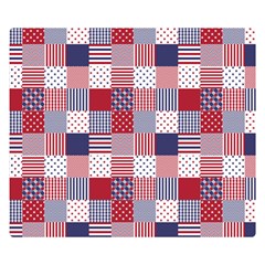 Usa Americana Patchwork Red White & Blue Quilt Double Sided Flano Blanket (small)  by PodArtist