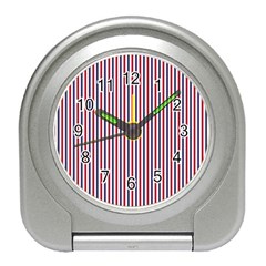 Usa Flag Red And Flag Blue Narrow Thin Stripes  Travel Alarm Clocks by PodArtist