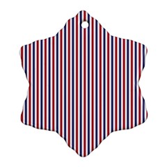 Usa Flag Red And Flag Blue Narrow Thin Stripes  Ornament (snowflake) by PodArtist