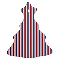 Usa Flag Red And Flag Blue Narrow Thin Stripes  Christmas Tree Ornament (two Sides) by PodArtist