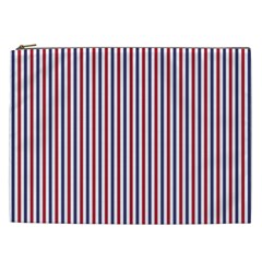 Usa Flag Red And Flag Blue Narrow Thin Stripes  Cosmetic Bag (xxl)  by PodArtist