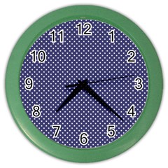 Usa Flag White Stars On Flag Blue Color Wall Clocks by PodArtist