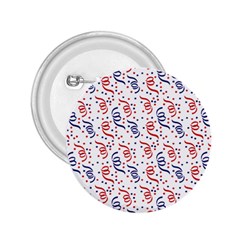 Red White and Blue USA/UK/France Colored Party Streamers 2.25  Buttons