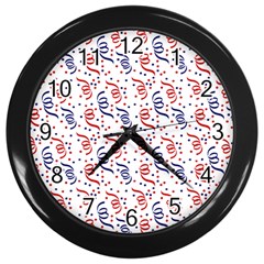 Red White and Blue USA/UK/France Colored Party Streamers Wall Clocks (Black)