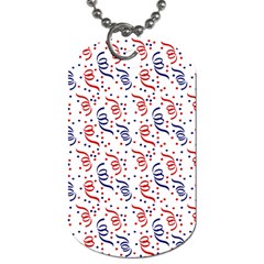 Red White and Blue USA/UK/France Colored Party Streamers Dog Tag (Two Sides)