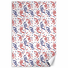 Red White and Blue USA/UK/France Colored Party Streamers Canvas 24  x 36 