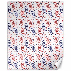 Red White and Blue USA/UK/France Colored Party Streamers Canvas 11  x 14  