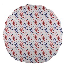 Red White and Blue USA/UK/France Colored Party Streamers Large 18  Premium Flano Round Cushions