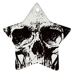 Skull Vintage Old Horror Macabre Ornament (star) by Sapixe