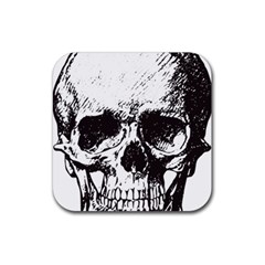 Skull Vintage Old Horror Macabre Rubber Coaster (square) 