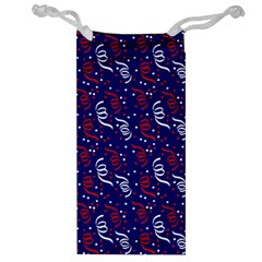 Red White And Blue Usa/uk/france Colored Party Streamers On Blue Jewelry Bags by PodArtist