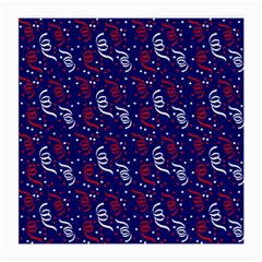 Red White And Blue Usa/uk/france Colored Party Streamers On Blue Medium Glasses Cloth