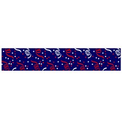 Red White And Blue Usa/uk/france Colored Party Streamers On Blue Large Flano Scarf  by PodArtist