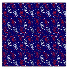 Red White And Blue Usa/uk/france Colored Party Streamers On Blue Large Satin Scarf (square) by PodArtist