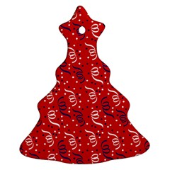 Red White And Blue Usa/uk/france Colored Party Streamers Christmas Tree Ornament (two Sides) by PodArtist