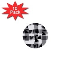 Geometry Square Black And White 1  Mini Buttons (10 Pack)  by Sapixe