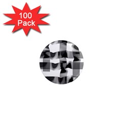 Geometry Square Black And White 1  Mini Magnets (100 Pack)  by Sapixe