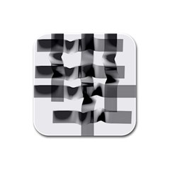 Geometry Square Black And White Rubber Square Coaster (4 Pack)  by Sapixe