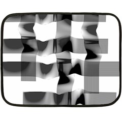 Geometry Square Black And White Fleece Blanket (mini) by Sapixe