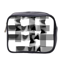 Geometry Square Black And White Mini Toiletries Bag 2-side