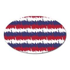 244776512ny Usa Skyline In Red White & Blue Stripes Nyc New York Manhattan Skyline Silhouette Oval Magnet by PodArtist