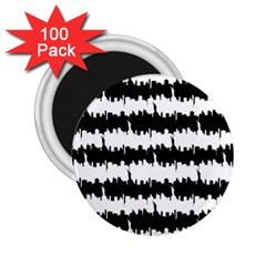 Black & White Stripes Nyc New York Manhattan Skyline Silhouette 2 25  Magnets (100 Pack)  by PodArtist