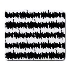 Black & White Stripes Nyc New York Manhattan Skyline Silhouette Large Mousepads by PodArtist