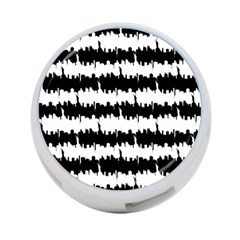 Black & White Stripes Nyc New York Manhattan Skyline Silhouette 4-port Usb Hub (two Sides)  by PodArtist