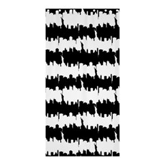 Black & White Stripes Nyc New York Manhattan Skyline Silhouette Shower Curtain 36  X 72  (stall)  by PodArtist