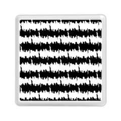 Black & White Stripes Nyc New York Manhattan Skyline Silhouette Memory Card Reader (square)  by PodArtist