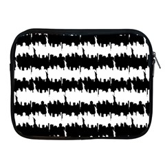 Black & White Stripes Nyc New York Manhattan Skyline Silhouette Apple Ipad 2/3/4 Zipper Cases by PodArtist