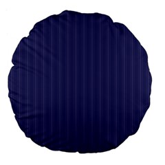 Subtle Textures Usa Flag Blue Mattress Ticking Pattern Large 18  Premium Flano Round Cushions by PodArtist