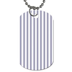 Mattress Ticking Wide Striped Pattern In Usa Flag Blue And White Dog Tag (one Side) by PodArtist