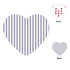 Mattress Ticking Wide Striped Pattern In Usa Flag Blue And White Playing Cards (heart)  by PodArtist