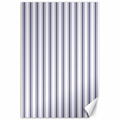 Mattress Ticking Wide Striped Pattern In Usa Flag Blue And White Canvas 24  X 36  by PodArtist