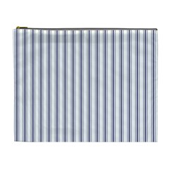 Mattress Ticking Wide Striped Pattern In Usa Flag Blue And White Cosmetic Bag (xl) by PodArtist