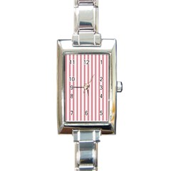 Mattress Ticking Wide Striped Pattern in USA Flag Red and White Rectangle Italian Charm Watch