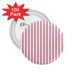 Mattress Ticking Wide Striped Pattern in USA Flag Red and White 2.25  Buttons (100 pack) 