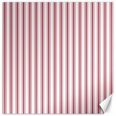 Mattress Ticking Wide Striped Pattern in USA Flag Red and White Canvas 16  x 16  