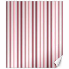 Mattress Ticking Wide Striped Pattern in USA Flag Red and White Canvas 20  x 24  