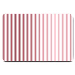 Mattress Ticking Wide Striped Pattern in USA Flag Red and White Large Doormat 