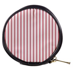 Mattress Ticking Wide Striped Pattern in USA Flag Red and White Mini Makeup Bags