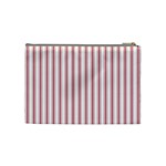 Mattress Ticking Wide Striped Pattern in USA Flag Red and White Cosmetic Bag (Medium)  Back