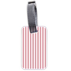 Mattress Ticking Wide Striped Pattern in USA Flag Red and White Luggage Tags (Two Sides)