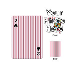 Mattress Ticking Wide Striped Pattern in USA Flag Red and White Playing Cards 54 (Mini) 