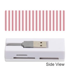 Mattress Ticking Wide Striped Pattern in USA Flag Red and White Memory Card Reader (Stick) 