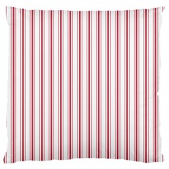 Mattress Ticking Wide Striped Pattern in USA Flag Red and White Large Cushion Case (Two Sides)