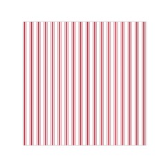 Mattress Ticking Wide Striped Pattern in USA Flag Red and White Small Satin Scarf (Square)