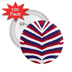 Us United States Red White And Blue American Zebra Strip 2 25  Buttons (100 Pack)  by PodArtist