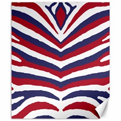 Us United States Red White And Blue American Zebra Strip Canvas 8  X 10  by PodArtist